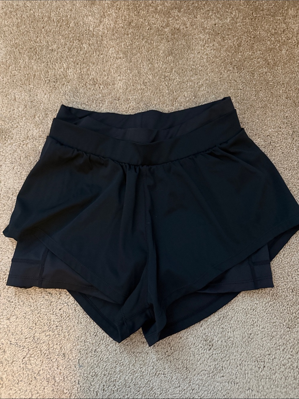 Women's Black Athletic Shorts with Inner Liner